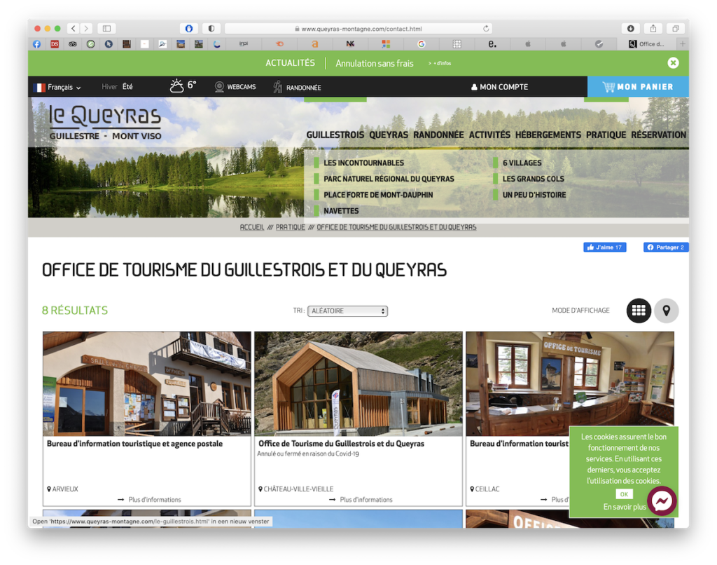 Menu Français - site de l'Office de Tourisme